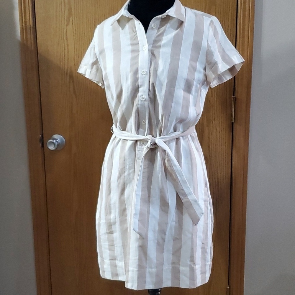 A loves A new with tags cotton linen striped tan white dress